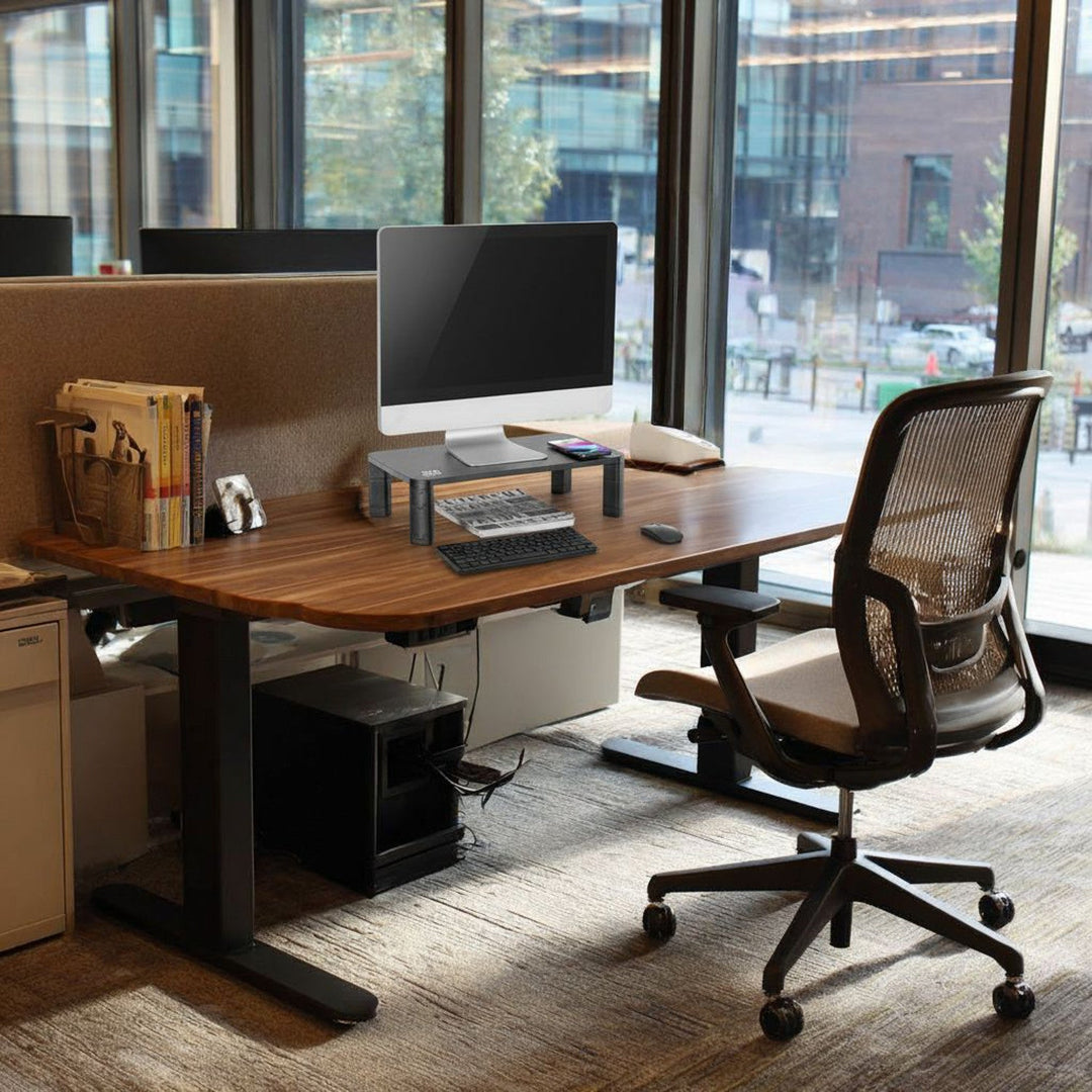 Ergo Office monitorbord, justerbar, med trådløs Qi-oplader, maks. 20 kg, 17-32", ER-415