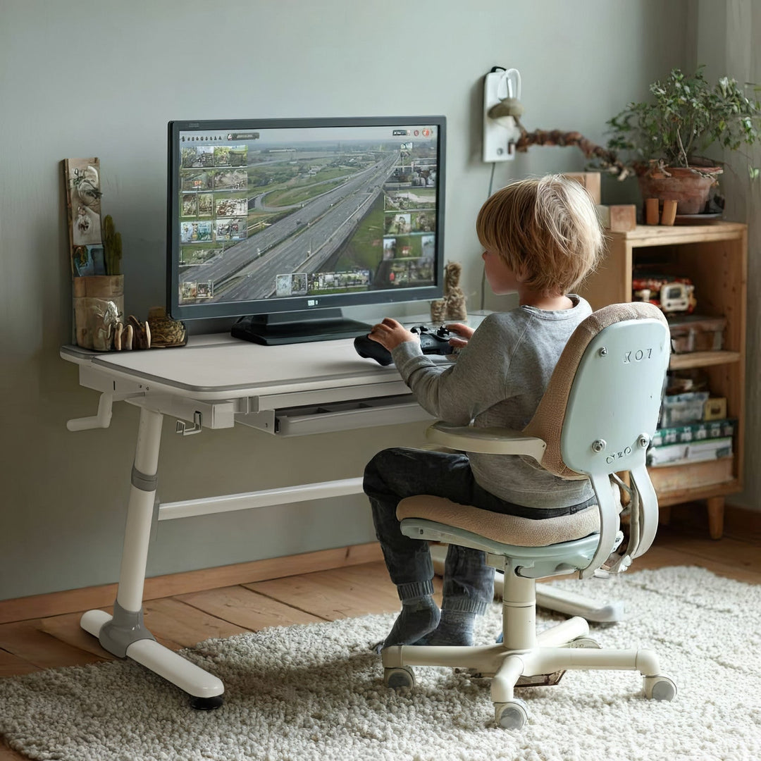 Ergonomisk skrivebord til børn med højdejustering Ergo Office, gråt, maks. 100 kg, ER-417 2cz