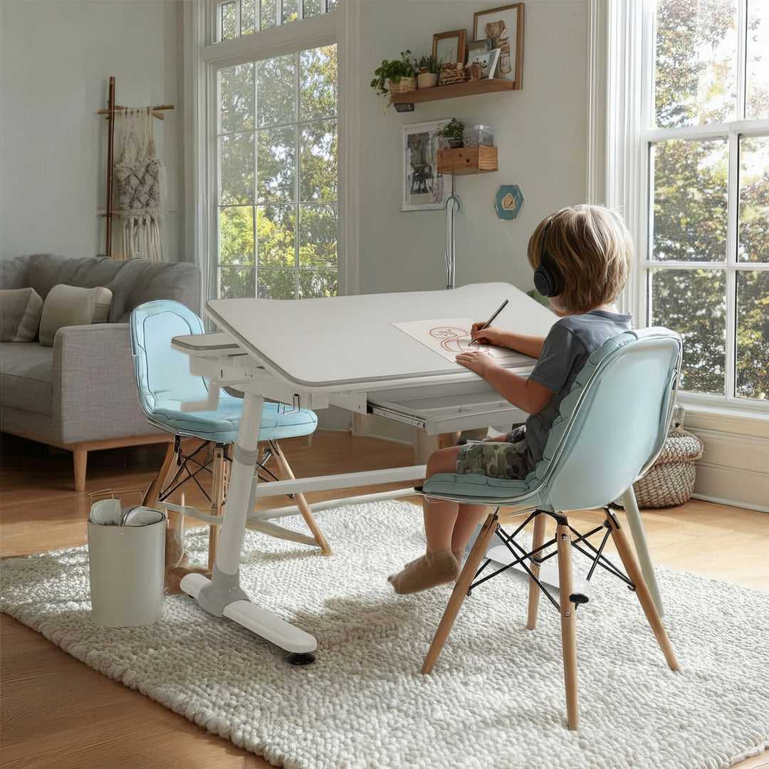 Ergonomisk skrivebord til børn med højdejustering Ergo Office, gråt, maks. 100 kg, ER-417 2cz