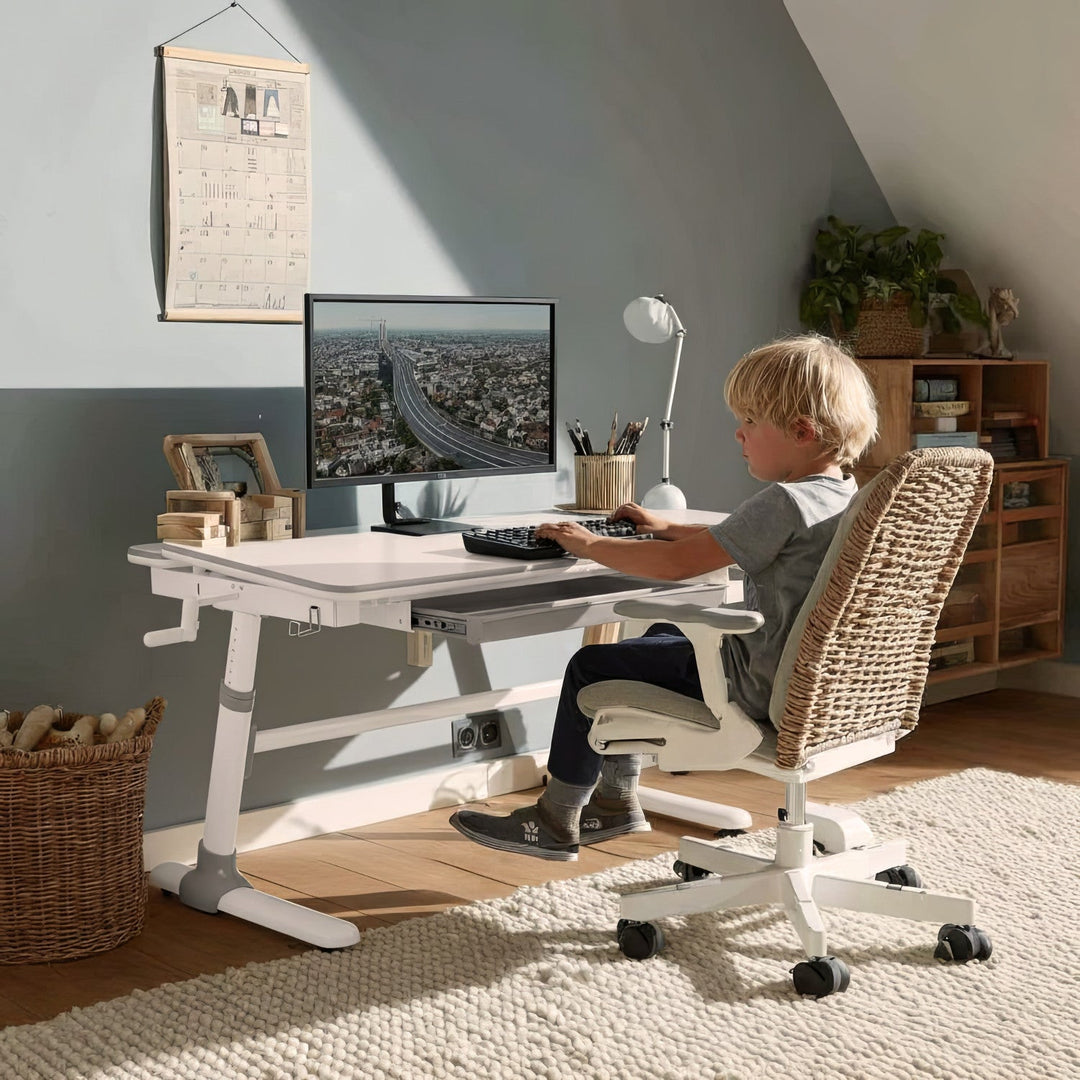 Ergonomisk skrivebord til børn med højdejustering Ergo Office, gråt, maks. 100 kg, ER-417 2cz
