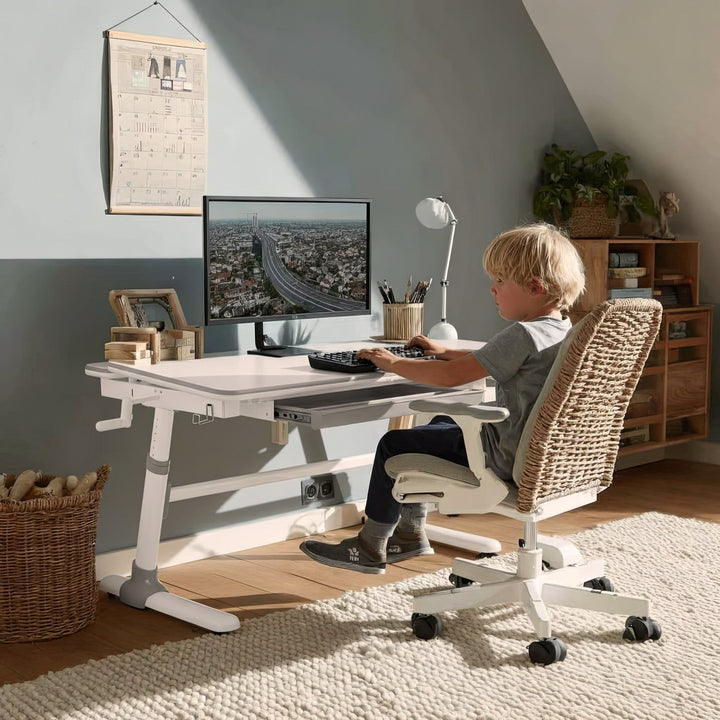 Ergonomisk skrivebord til børn med højdejustering Ergo Office, gråt, maks. 100 kg, ER-417 2cz