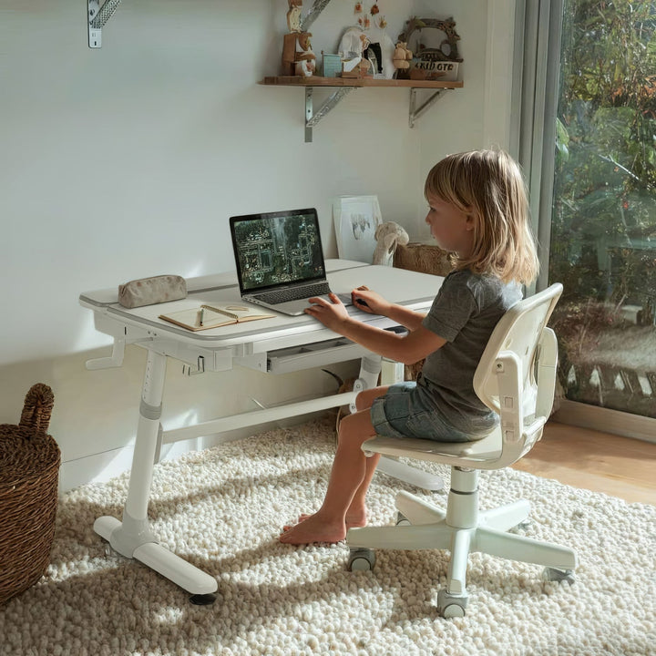 Ergonomisk skrivebord til børn med højdejustering Ergo Office, gråt, maks. 100 kg, ER-417 2cz