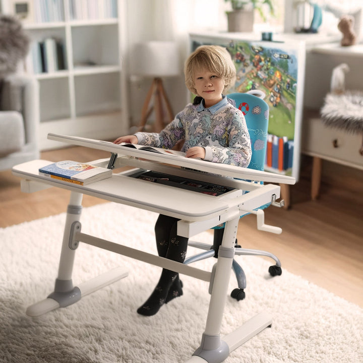 Ergonomisk skrivebord til børn med højdejustering Ergo Office, gråt, maks. 100 kg, ER-417 2cz
