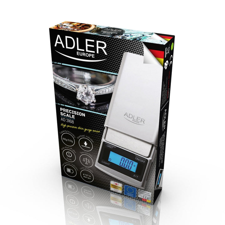 Adler præcisionsvægt, LCD-display, op til 100 g, AD 3168