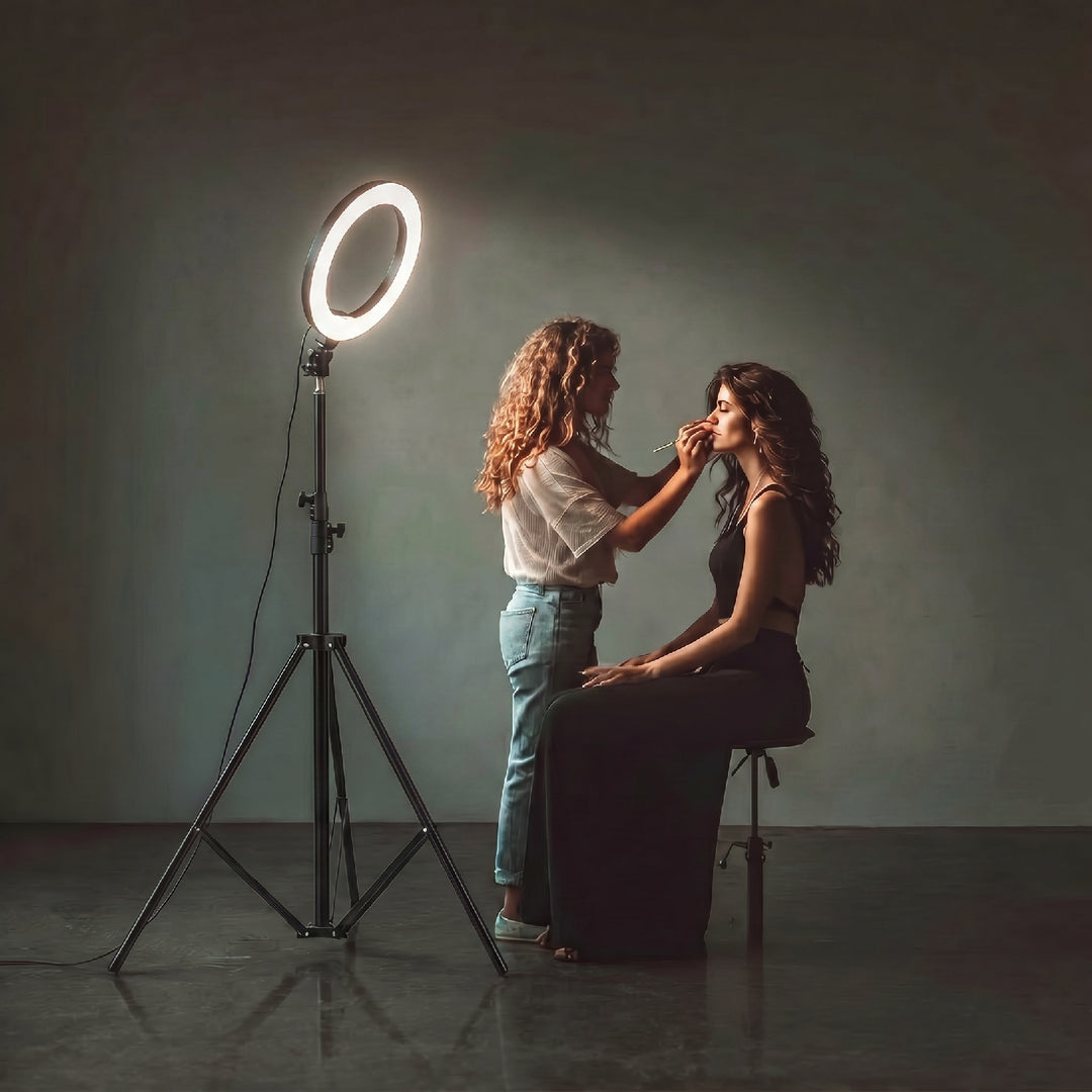 Maclean MC-163 Stand for 12" LED Ring Light, Adjustable Height 62-190cm, Lighting Stand, Lamp Stand, 3kg Load Capacity, Light Stand