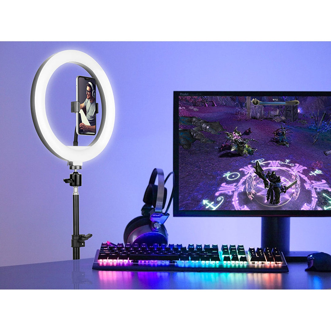 RING 30 cm TRACER ringlampe med stativ 210 cm