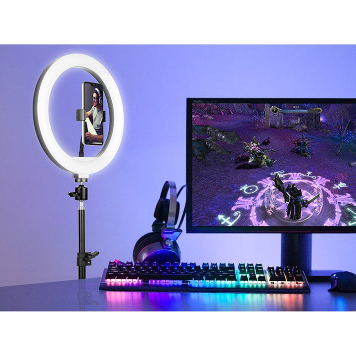 RING 30 cm TRACER ringlampe med stativ 210 cm
