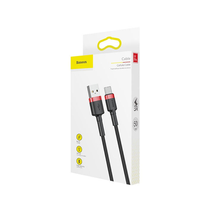 Baseus-kabel, USB type C, længde 50 cm, 3 A, sort, BASKBK46595