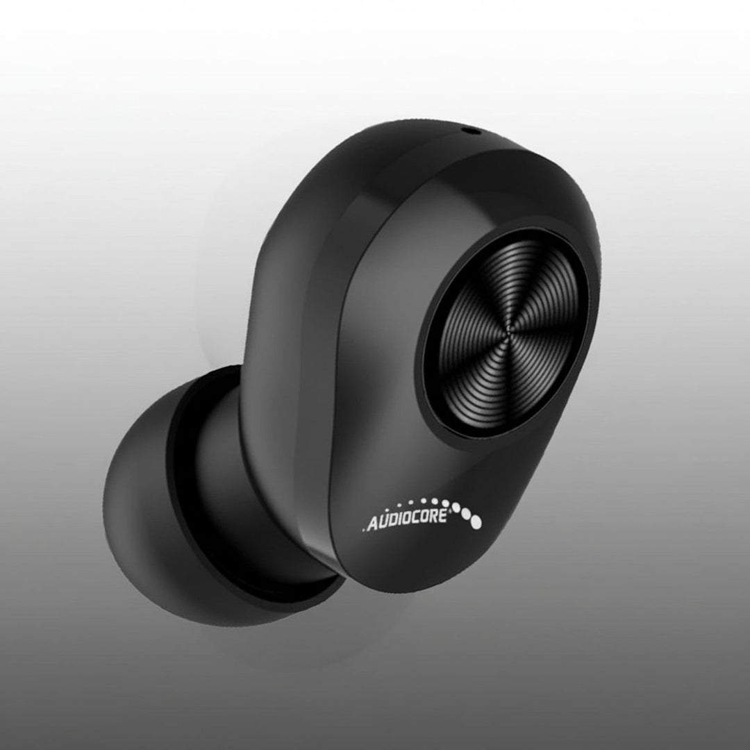 Audiocore TWS BT 5.1 øretelefoner med 300 mAh opladningsstation, 30 mAh øretelefoner, sort AC580