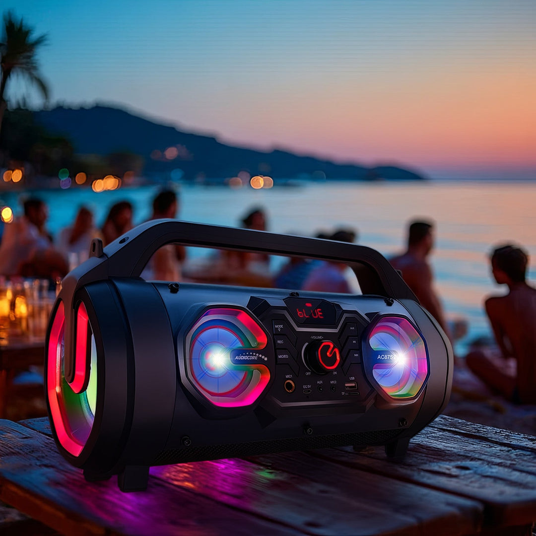 Audiocore bærbar bas-højttaler, Bluetooth 5.0, FM-radio, micro-kort, SDIPX4, 2000 mAh, AC875