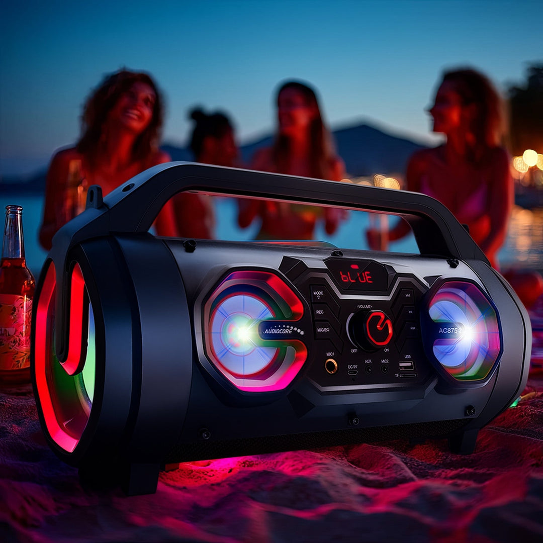 Audiocore bærbar bas-højttaler, Bluetooth 5.0, FM-radio, micro-kort, SDIPX4, 2000 mAh, AC875