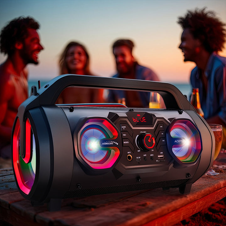 Audiocore bærbar bas-højttaler, Bluetooth 5.0, FM-radio, micro-kort, SDIPX4, 2000 mAh, AC875