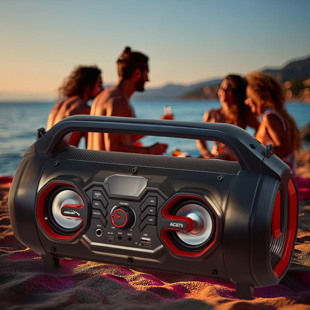 Audiocore bærbar bas-højttaler, Bluetooth 5.0, FM-radio, micro-kort, SDIPX4, 2000 mAh, AC875