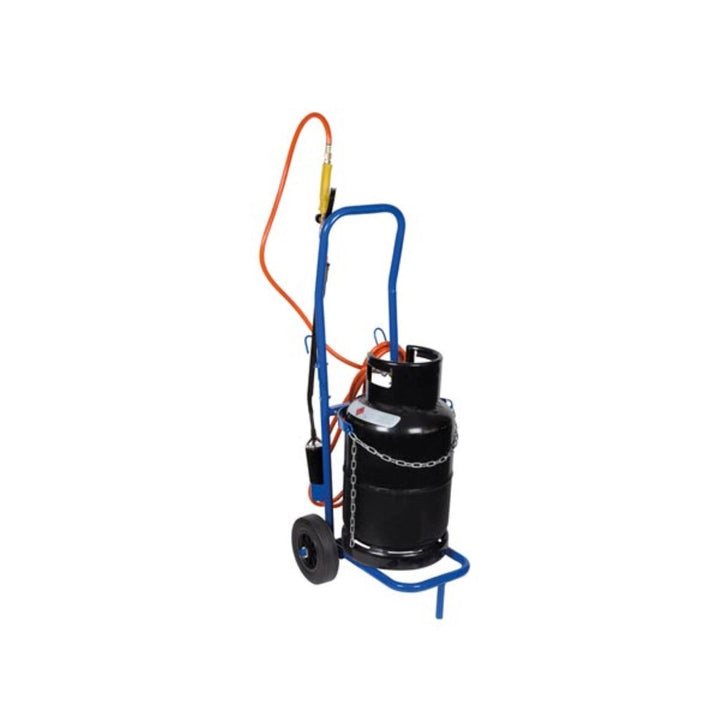 Tooland QT118 stålvogn til gasflasker op til 100 kg, blå