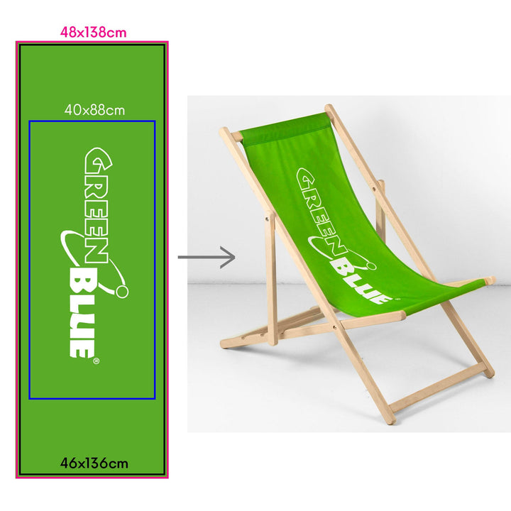 Klassisk strandstol i bøgetræ GreenBlue GB183 med eget tryk, grafik, logo, reklamestol