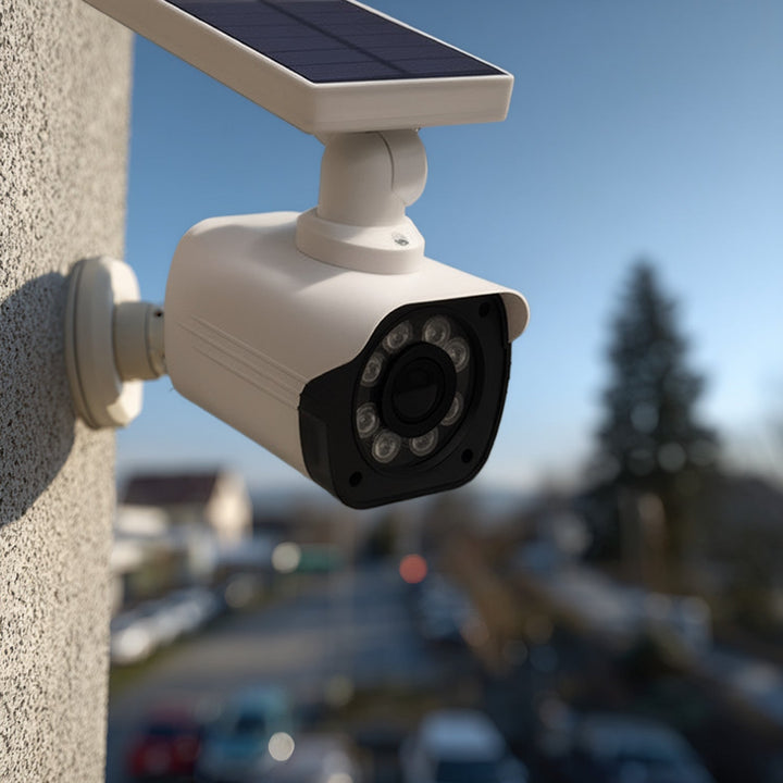Solardummykamera, blinkende lysdiode, bevægelsessensor, LED-belysning, gratis klistermærke, SOL1800S