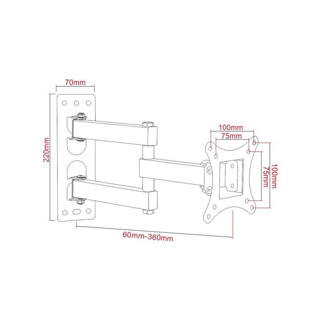 ART TV-holder, 17-42'', 25 kg, sort, VESA 200x200, AR-57A