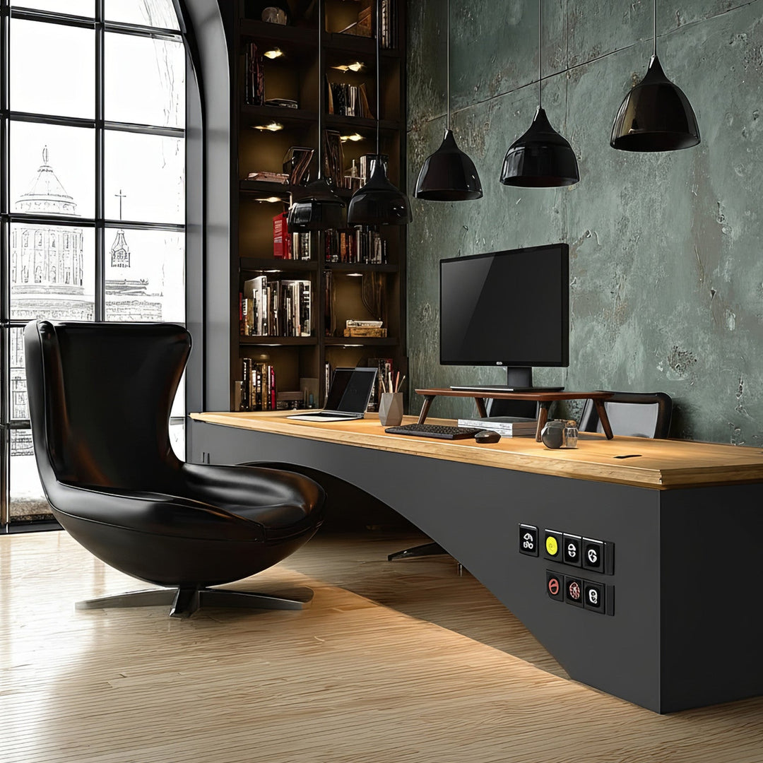 Træunderlag til skærm/bærbar computer Maclean, (500x240x120mm), farve sort valnød, maks. 20 kg, MC-930