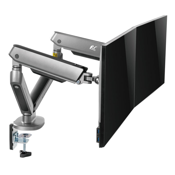 NanoRS-holder til to gaming-skærme, RGB-LED-belysning, 17-32", maks. 9 kg, VESA 75x75 / 100x100, RS166