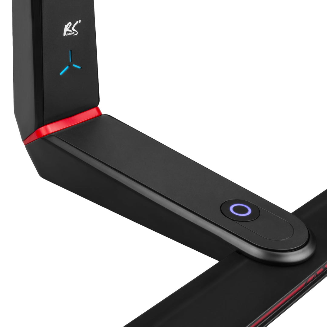 Gaming-monitorholder NanoRS, højdejustering, RGB LED, 32-55", maks. VESA 400x400, maks. 40 kg, RS167