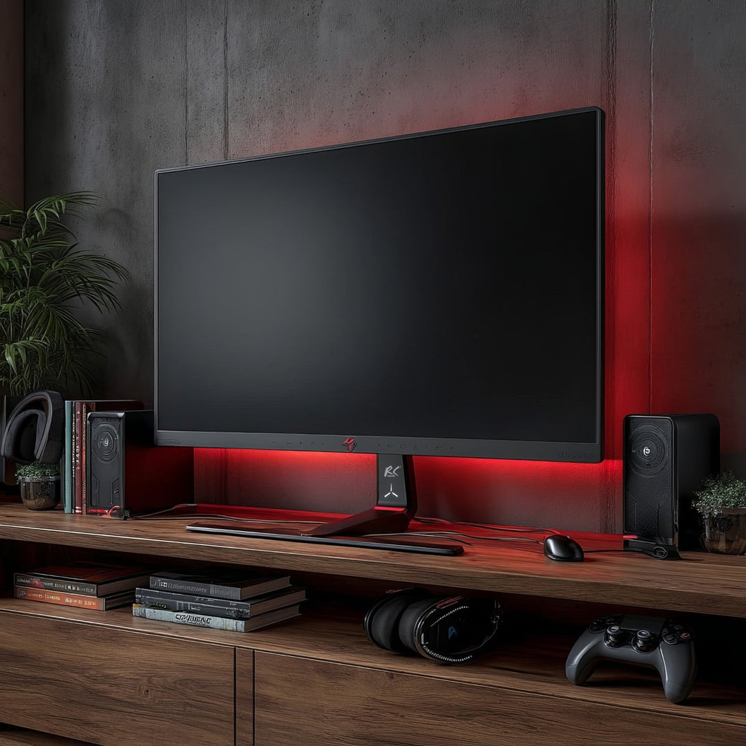 Gaming-monitorholder NanoRS, højdejustering, RGB LED, 32-55", maks. VESA 400x400, maks. 40 kg, RS167