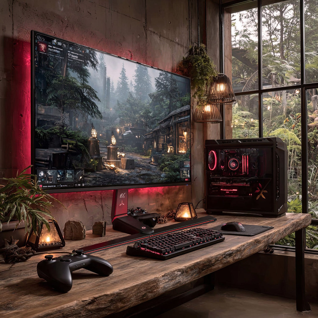 Gaming-monitorholder NanoRS, højdejustering, RGB LED, 32-55", maks. VESA 400x400, maks. 40 kg, RS167