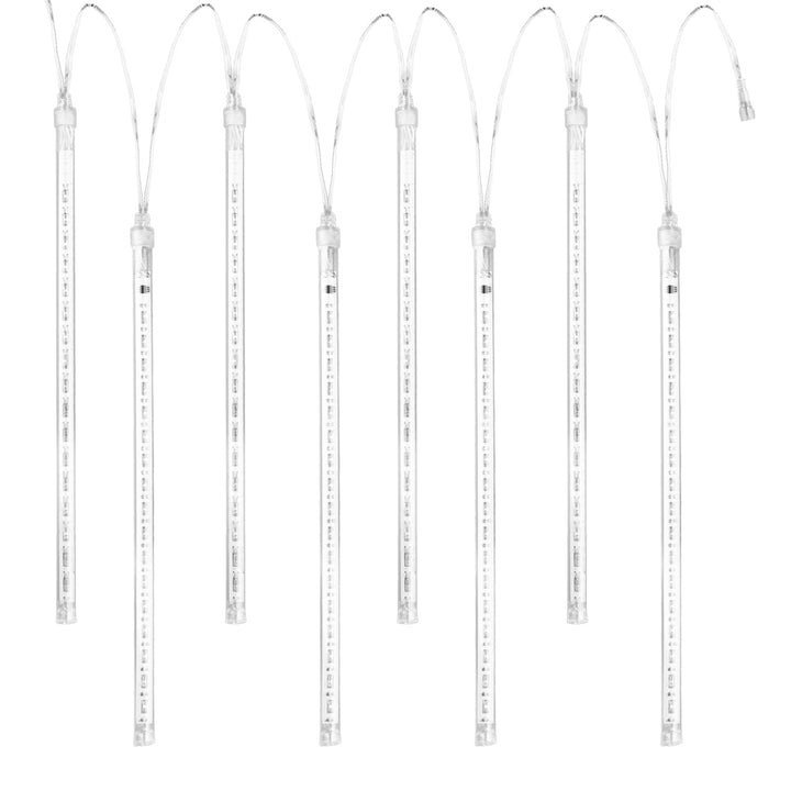 Maclean solcellelamper, 2,4 m lange, 144 LED-dioder, 8 RGB-istapper, faldende istapper-tilstand, Li 800 mAh-batteri, MCE412