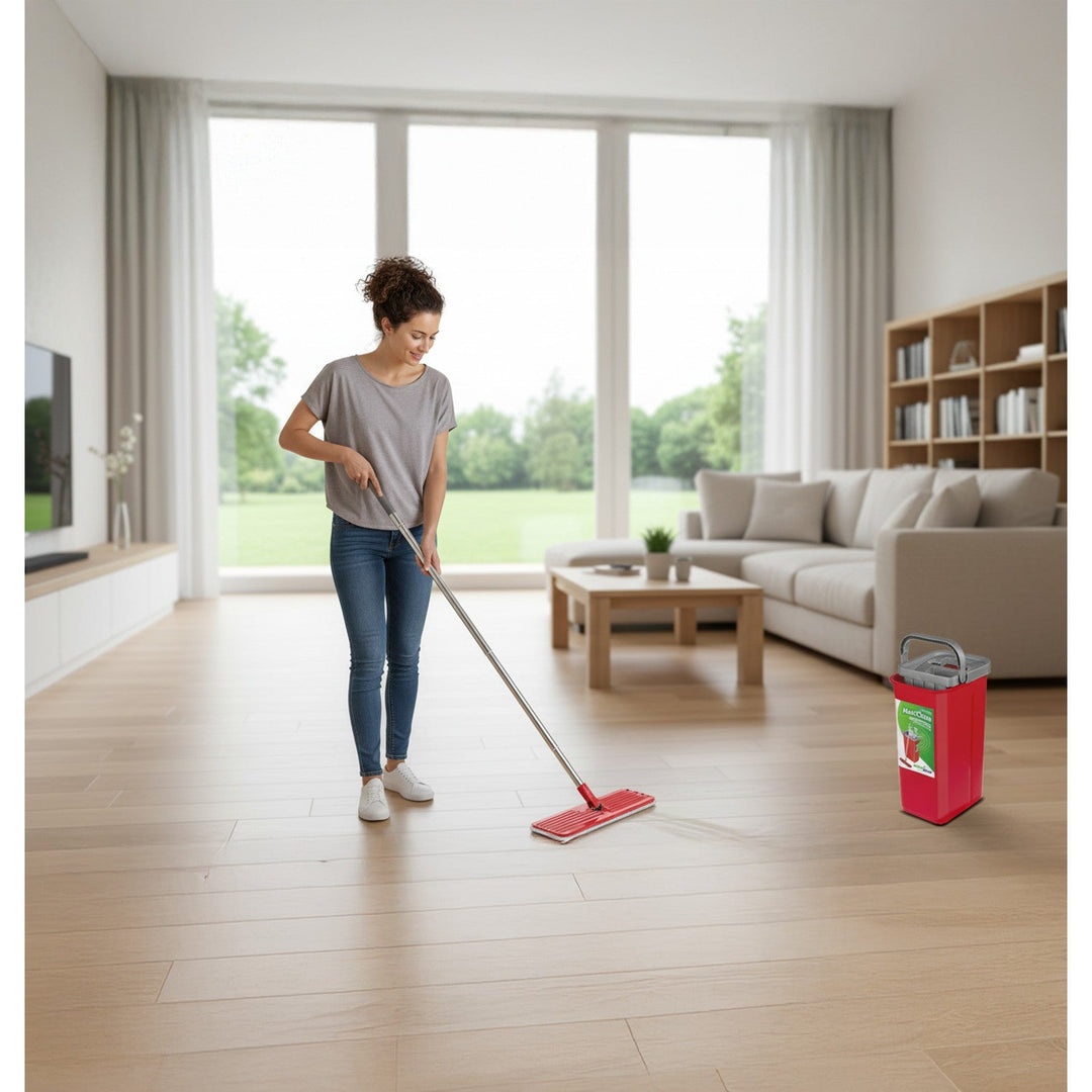 Flad moppe med spand og vridemaskine GreenBlue, to mikrofiberindsatser HQ, kapacitet 5,7 l, MaxiClean GB870