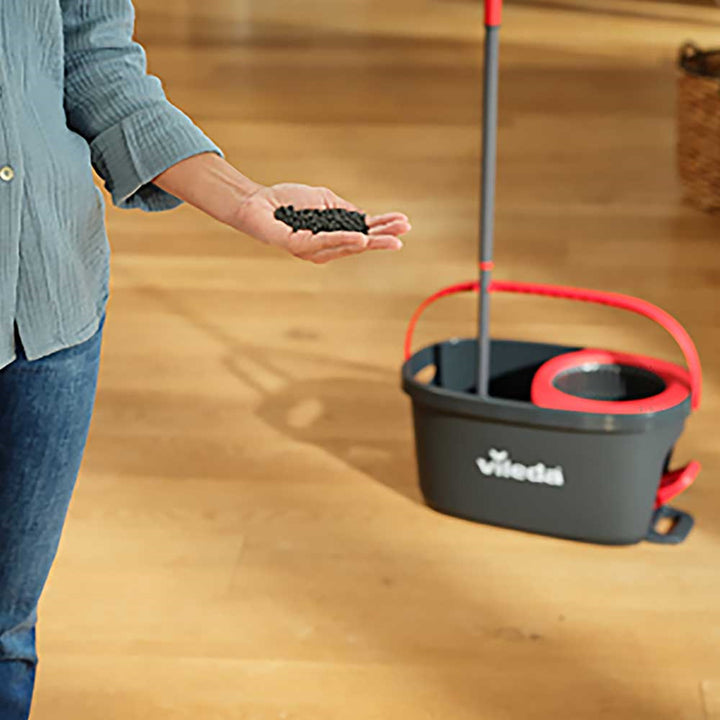 Vileda Turbo Deep Clean-sæt med roterende moppe, skaft og spand