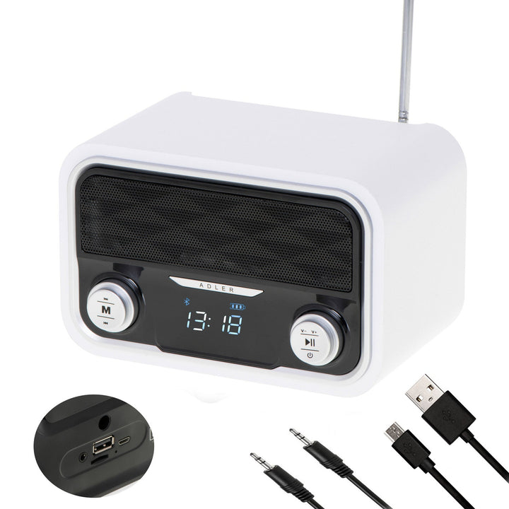 FM-radio Bluetooth 1800 mAh SD USB MP3 AUX LCD Adler AD 1185