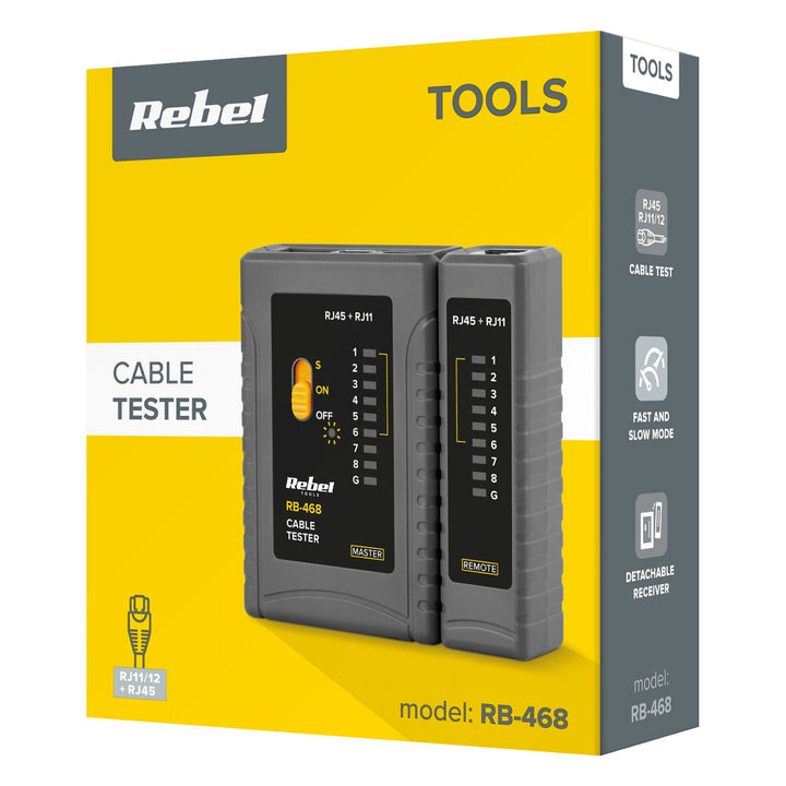 RJ11 R12 RJ45 REBEL RB-468 telefonlinjetester