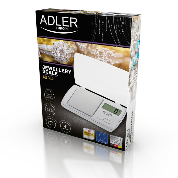 Adler AD 3161 præcisionsvægt med letlæseligt LCD-display