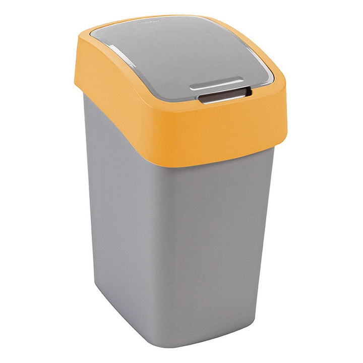 Cuver affaldsspand, til affaldssortering, med låg, grå, orange ramme, 25 l, Flip Bin