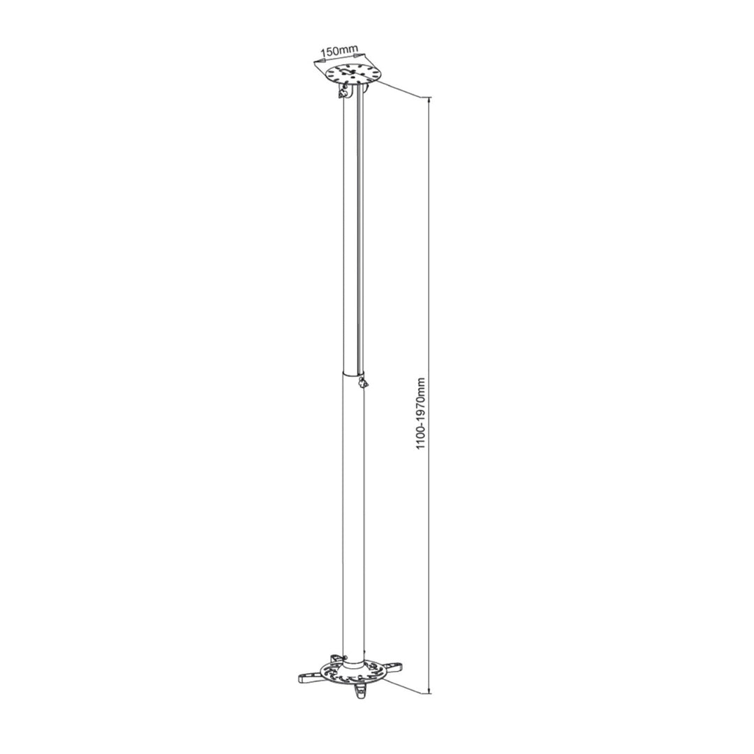 Hængende beslag til projektor ART P-104B 110-197 cm sort