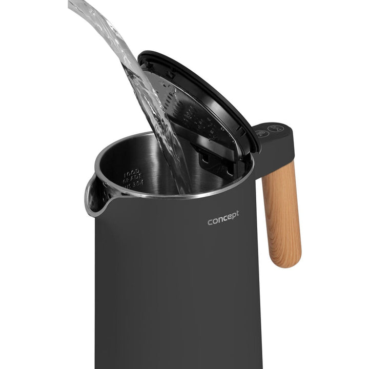 1,5 l elkedel med temperaturregulering Concept RK3302 antracit