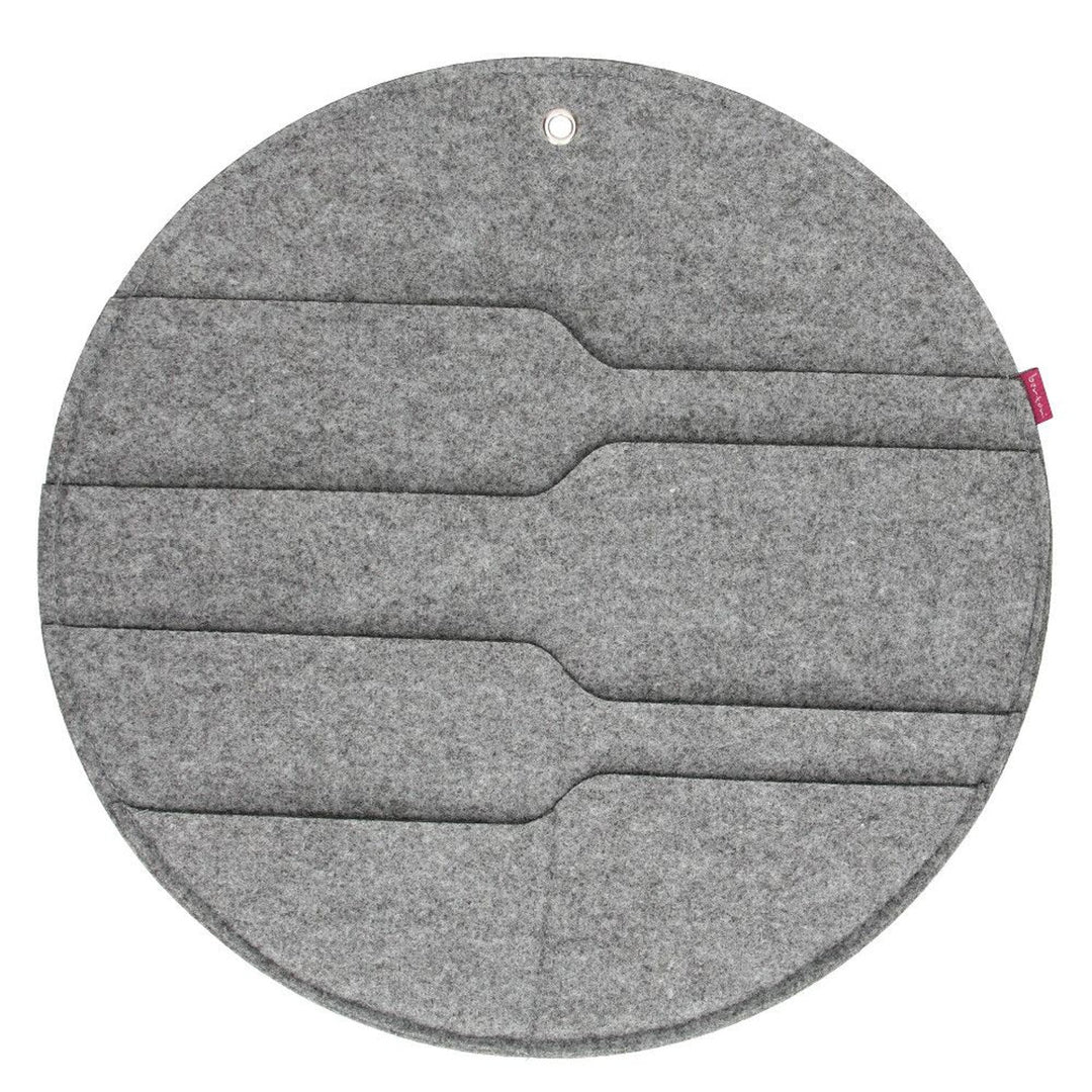 Bertoni vægorganizer i filt, cirkel XL, diameter 45 cm – grå, 4 lommer