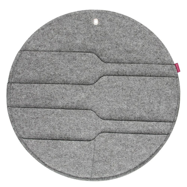 Bertoni vægorganizer i filt, cirkel XL, diameter 45 cm – grå, 4 lommer