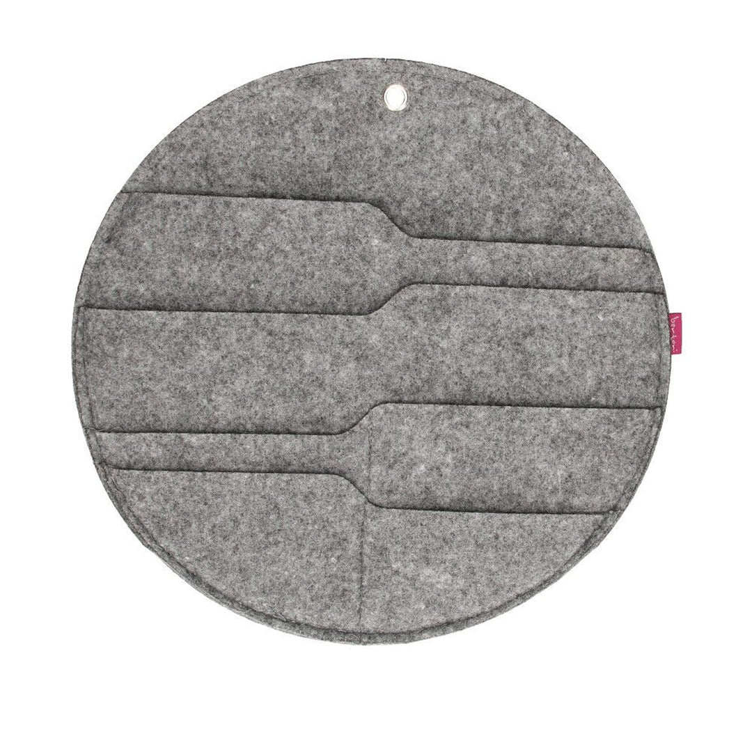 Bertoni vægorganizer i filt, cirkel, diameter 35 cm – grå, 4 lommer