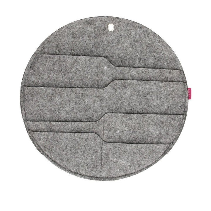 Bertoni vægorganizer i filt, cirkel, diameter 35 cm – grå, 4 lommer