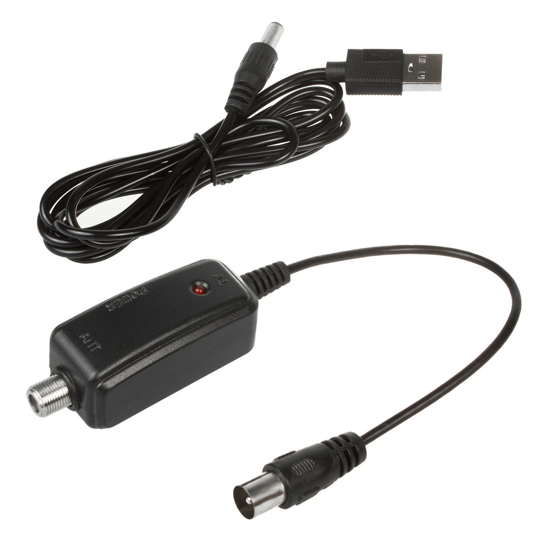 Direktioneret TV-antenne DVB-T MUX 8 + USB-strømforsyning 5 V