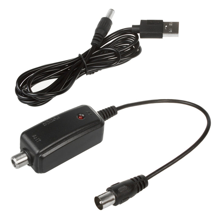Direktioneret TV-antenne DVB-T MUX 8 + USB-strømforsyning 5 V