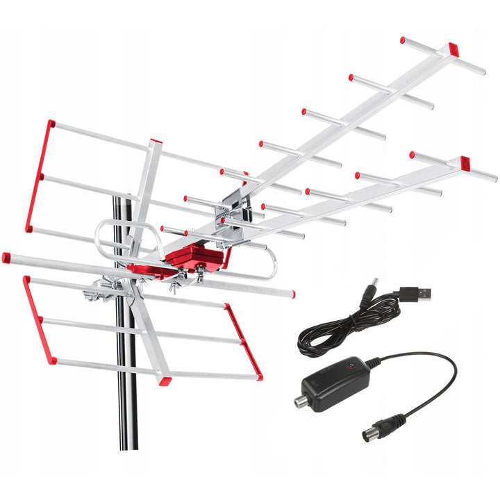 Direktioneret TV-antenne DVB-T MUX 8 + USB-strømforsyning 5 V