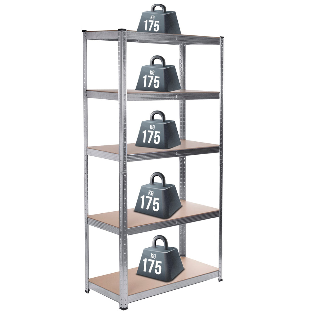 Metalopbevaringsreol, skab 175 kg x5 180x90x40cm GreenBlue, galvaniseret, sammenklappelig, MDF, GB378