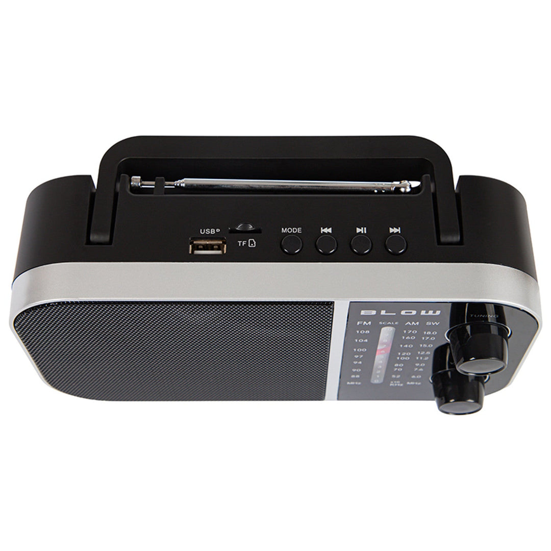 RA6 bærbar analog AM/FM-radio, batteri- og netstrømforsyning Blow