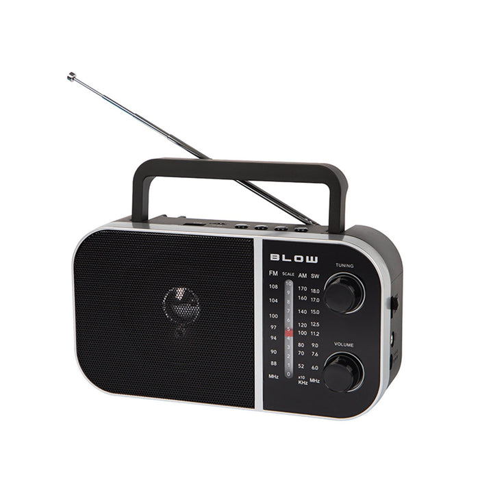 RA6 bærbar analog AM/FM-radio, batteri- og netstrømforsyning Blow