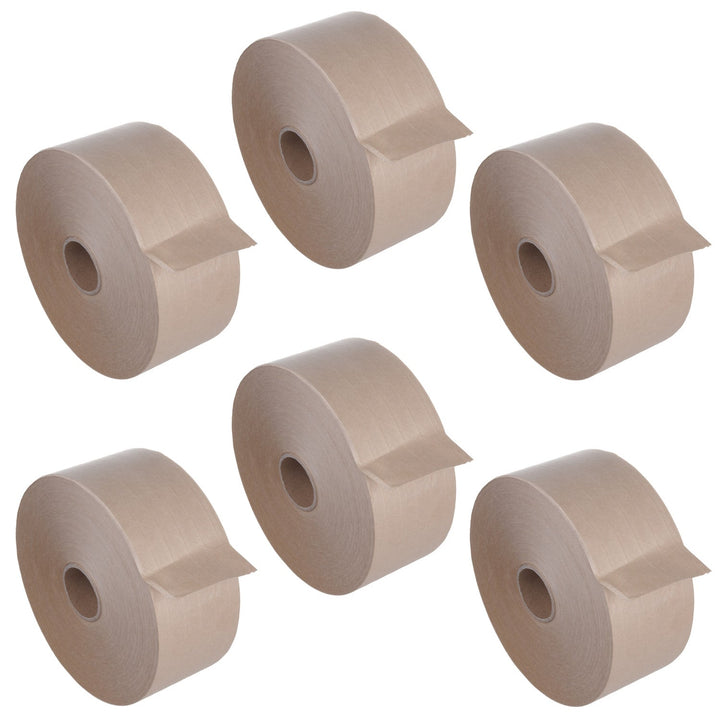 6x forstærket papirbånd 70 mm x 150 m, vandaktiveret Greenblue GB8150