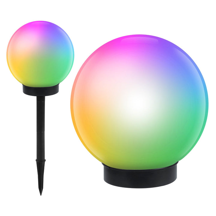 GreenBlue solcellelampe til haven, kugleformet, 15 x 48 cm, farvet LED RGB, GB122 + 25 x 58 cm GB166