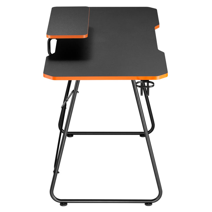 Gaming-skrivebord med hylde til skærm NanoRS, maks. 50 kg, højde 850 mm, sort, RS170