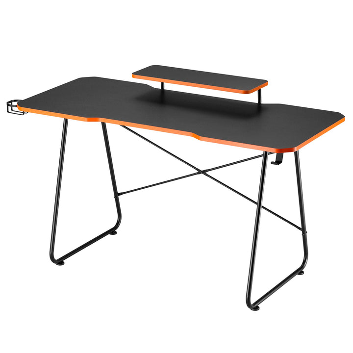 Gaming-skrivebord med hylde til skærm NanoRS, maks. 50 kg, højde 850 mm, sort, RS170
