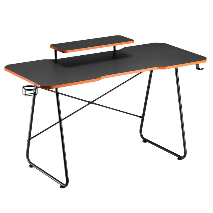 Gaming-skrivebord med hylde til skærm NanoRS, maks. 50 kg, højde 850 mm, sort, RS170